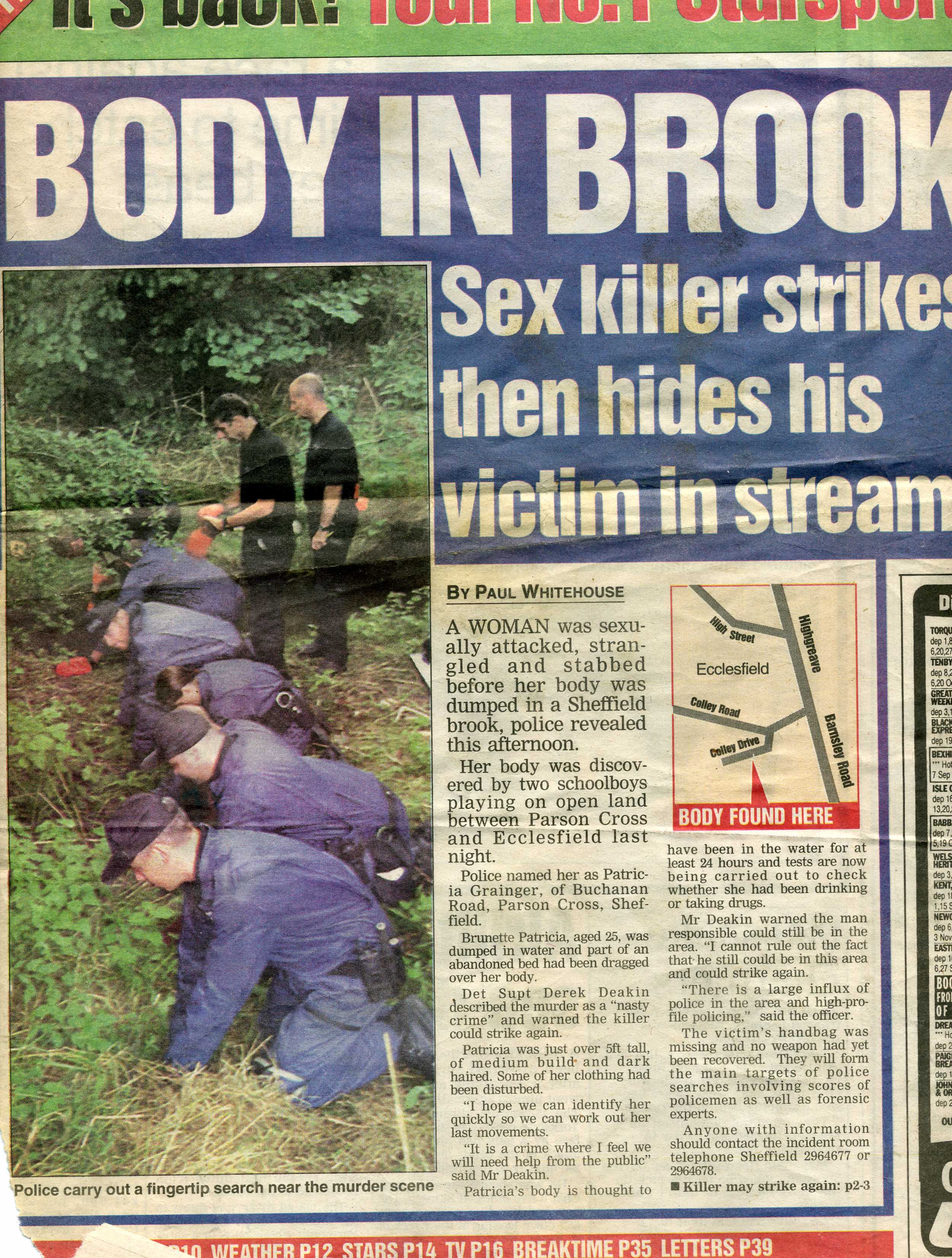 BODY IN BROOK Killer may strike again part 1