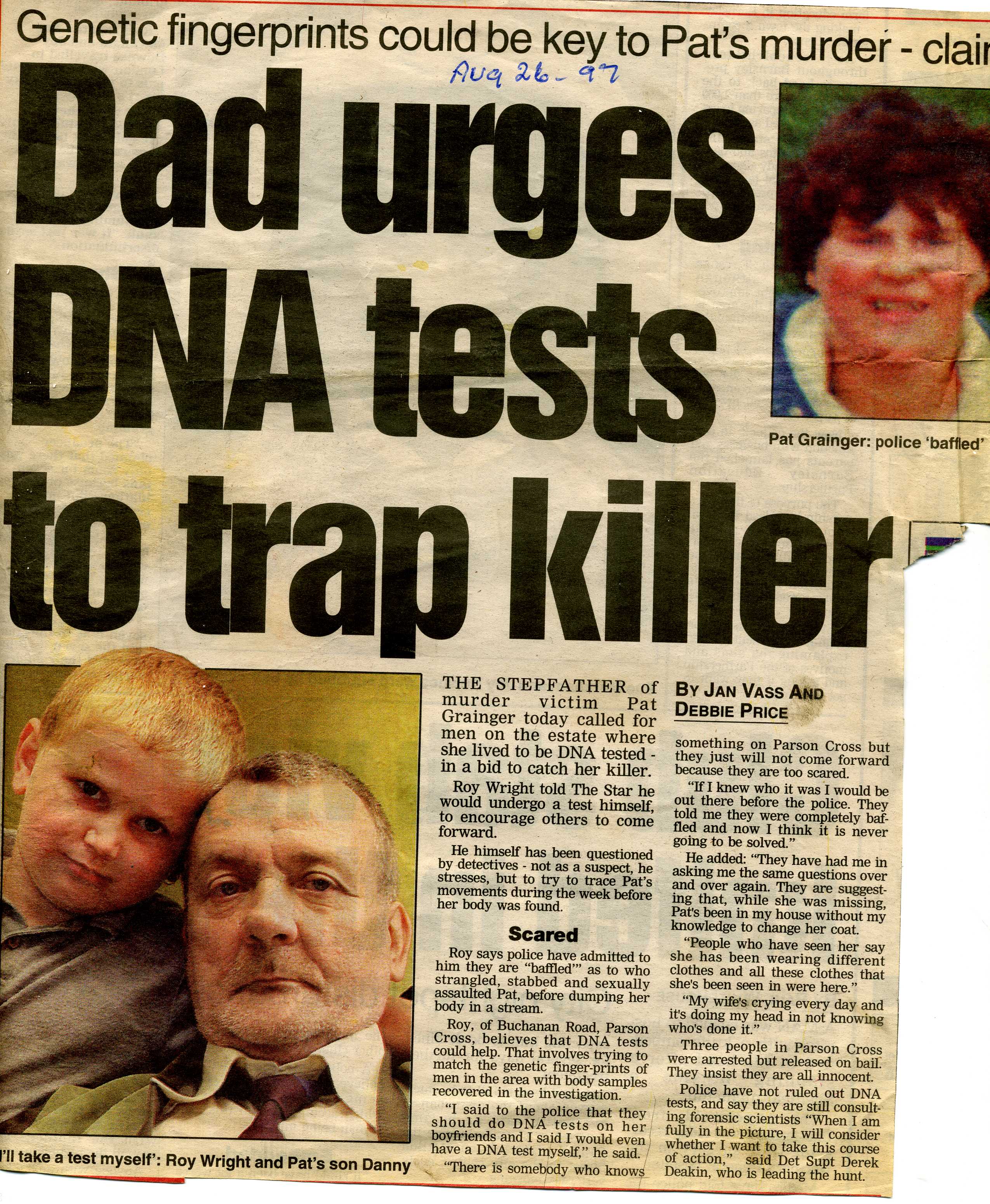 Dad urges DNA tests to trap killer