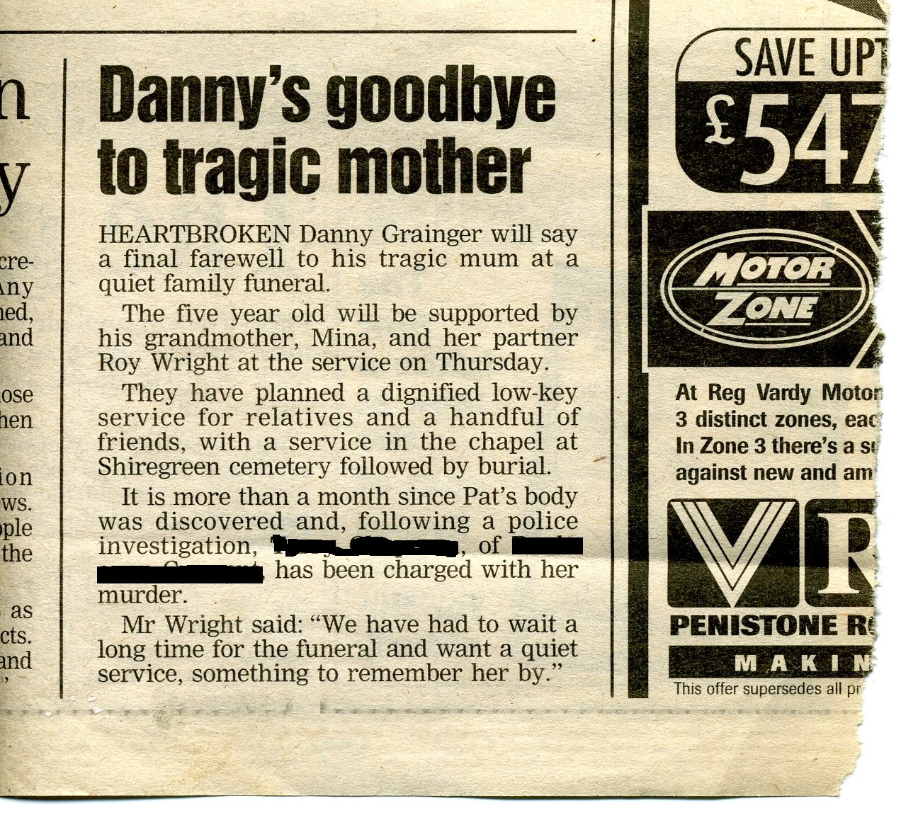 Danny's Goodbye to tragic mother