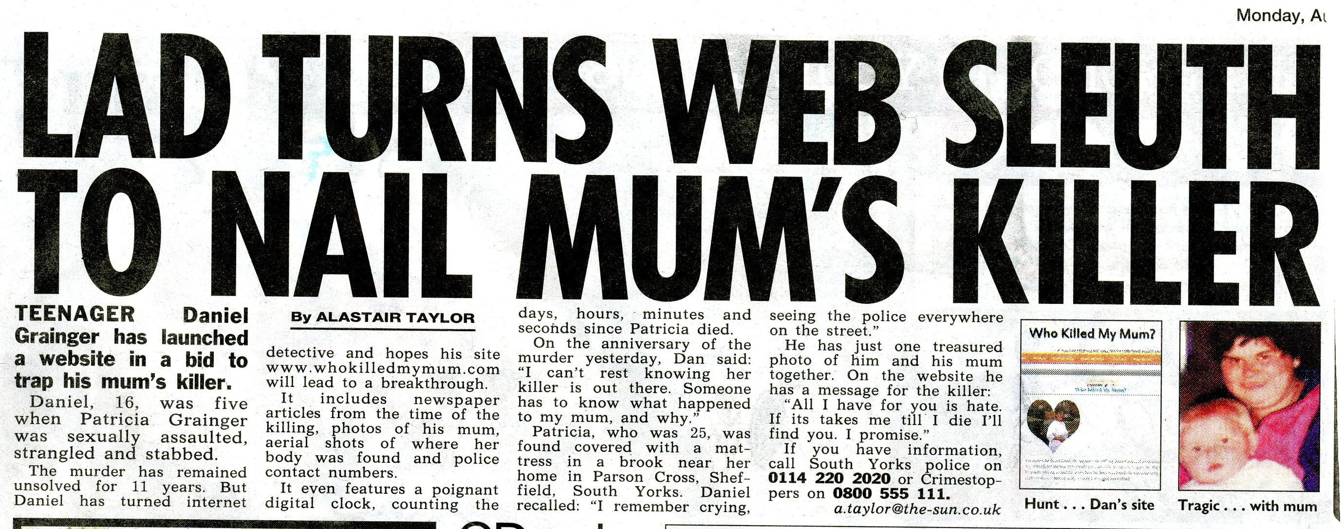 LAD TURNS WEB SLEUTH TO NAIL MUM'S KILLER