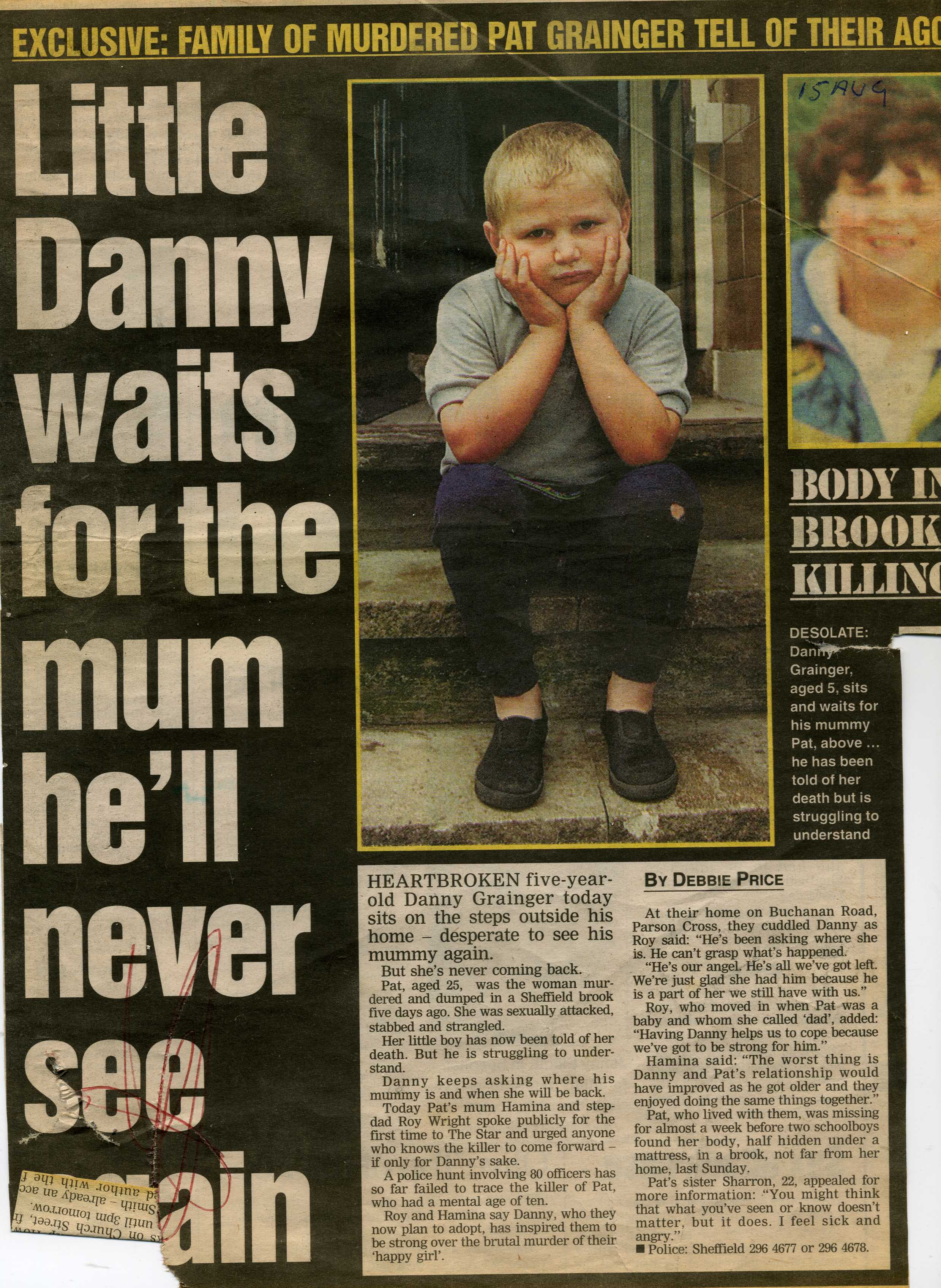 Little Danny wiats for the mum he'll never see again
