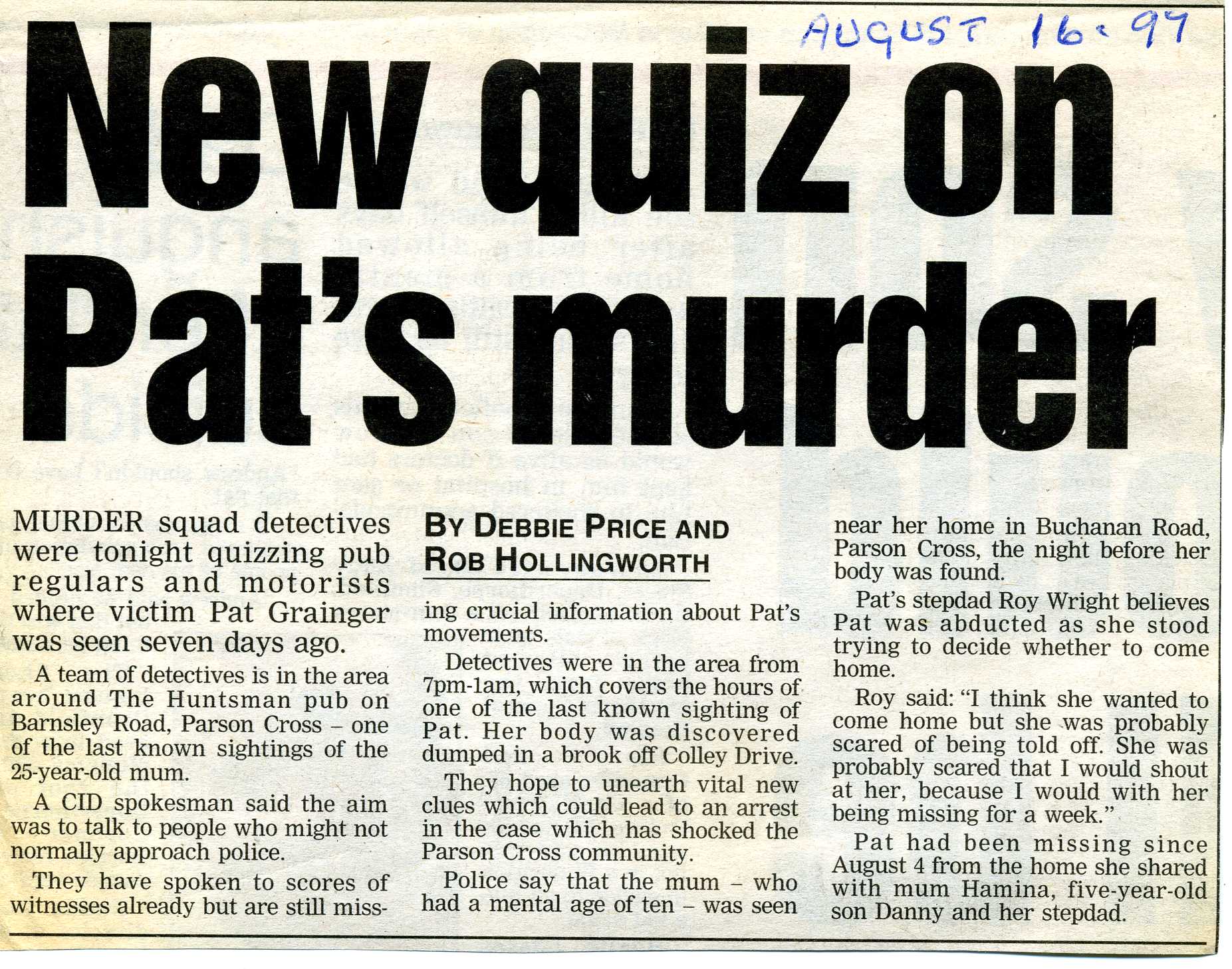 New quiz on Pats murder