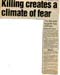 Killing creates a climate of fear